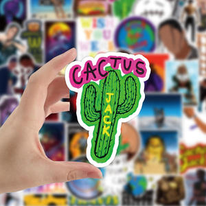 ZY3147X 50 pièces Autocollants de graffiti pour scrapbooking, DIY, décoratifs, imperméables, pour guitare, ordinateur portable, bagages, vinyle, de l'artiste populaire Travis Scott - Product Image 4