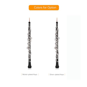 Cor anglais professionnel, oboe alto en Fa, corps en bois synthétique, clés argentées, instrument à vent en bois avec anneau de sonorisation et gants - Product Image 3
