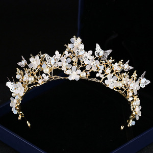 Principessa Di Cristallo Diademi <span class=keywords><strong>e</strong></span> Corone Fascia Del Capretto Delle Ragazze Da Sposa Corona <span class=keywords><strong>Tiara</strong></span> Nuziale Accessori Per Capelli Fasce Per Capelli Perla Dei Monili - Product Image 4