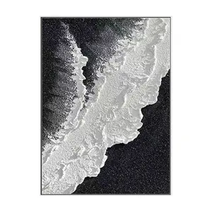 EagerArt 핸드 팔레트 풍경 그림 추상 바다 조수 3D 두꺼운 질감 벽 예술 장식 릴리프 삽화 캔버스에 그림