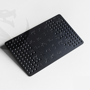 Tarjeta NFC de Metal en Blanco de Lujo, Acero Inoxidable y Latón, Tarjeta RFID Negra Mate - Product Image 1