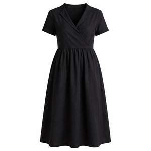 Abito da <span class=keywords><strong>Donna</strong></span> <span class=keywords><strong>su</strong></span> <span class=keywords><strong>Misura</strong></span> in Lino Nero, Vestito Elegante a Vestibilità Ampia, Fornitore di Abbigliamento Femminile di Qualità - Product Image 5