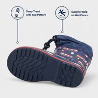 Bottes de pluie en caoutchouc pour enfants avec logo personnalisé, cordon de serrage, chaussures imperméables pour enfants, imprimé camion de pompiers, fabrication OEM ODM, vente en gros