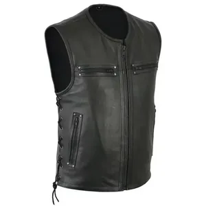 Gran tamaño 5XL impermeable PU cuero motocicleta <span class=keywords><strong>chaleco</strong></span> chaquetas para Hombres Nuevo Color sólido invierno ropa exterior <span class=keywords><strong>chaleco</strong></span> - Product Image 2