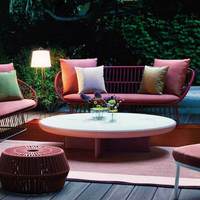 Dingshuai Modèle 100 – Ensemble de salon de jardin en rotin personnalisable style Wabi-Sabi avec chaises et table basse pour terrasse et balcon