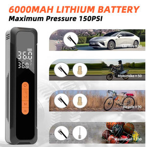 Compresseur d'air portable 12V DC 6000mAh pour gonflage rapide, avec écran LCD et contrôle intelligent, pour voiture, vélo et ballons - Product Image 4