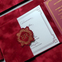 Invitations de mariage personnalisées en velours, cartes de vœux haut de gamme, invitations de célébration luxueuses de style nouveau, vente en gros premium