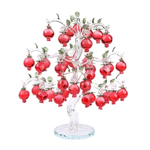Darz <b>Crystal</b> Pomegranate <b>Tree</b> Red Glass Ornament Home Decoration Wedding Gift - Product Image 5