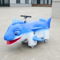 Équipement d'attraction pour aire de jeux publique intérieure/extérieure pour enfants, animatronique en acier grandeur nature, à monnayeur, motif dessin animé mignon, pour centre commercial