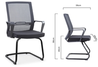 Chaise de bureau pivotante moderne en maille, dossier à lattes et accoudoirs fixes, idéale pour les visiteurs de conférence - Meilleures ventes
