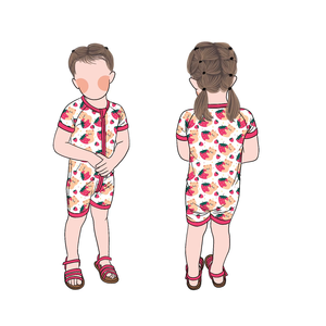 Little Glow Kid Nieuwe Aanwinst Zomer Aangepaste Prints Stijlen Superzacht 2-delig Baby Bamboe Rompertje met Rits - Product Image 1