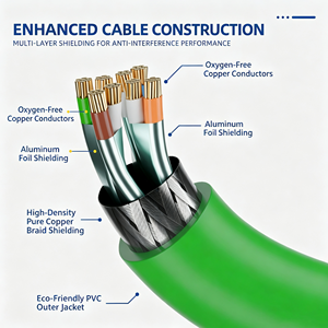 Câble Ethernet M12 vers RJ45 4 broches 8 conducteurs avec connecteur codé ADX, câble de bus blindé à paires torsadées haute flexibilité pour caméras industrielles - Product Image 4