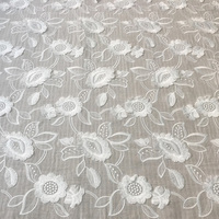 Offre Spéciale Fleur Motif Coton Broderie Dentelle Tissu Ivoire Doux Dentelle Textiles