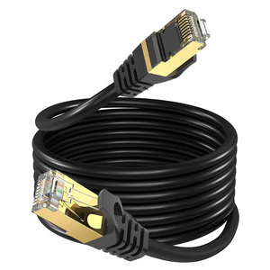 Câble Ethernet Cat7 BC 1M 3M 5M 10M 15M, câble réseau LAN Cat 7 plaqué or RJ45 28AWG SFTP noir, cordon de raccordement 8P8C ROHS - Product Image 1