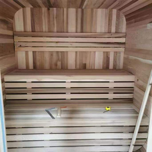 Sauna de vapor húmedo para 4 personas, de madera maciza negra, para exteriores, resistente a la lluvia, de lujo, a buen precio, con luz y piedras. - Product Image 4