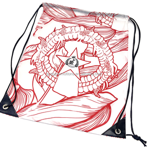 Wholesale 210d Polyester Sports Gym Backpack Cheap Promotional String Drawstring Bags with Custom Logo Sublimation Printing