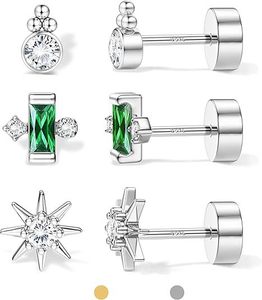 Lot de Boucles d'Oreilles Tendance en Acier Inoxydable 316L avec Opale, Clous d'Oreilles Multicolores pour Femmes, Accessoires Féminins Idéaux pour Cadeau - Product Image 6