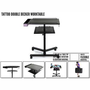 Factory Wholesale Adjustable Tattoo Workstation Mobile Desk Table with Ink Box for Tattoo Furniture - Product Image 2