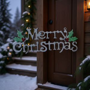 Corona Navideña Metálica Azul de 24 Pulgadas Db Maritown con Adornos de Bolas, Decoración Tradicional para Puerta - Product Image 2