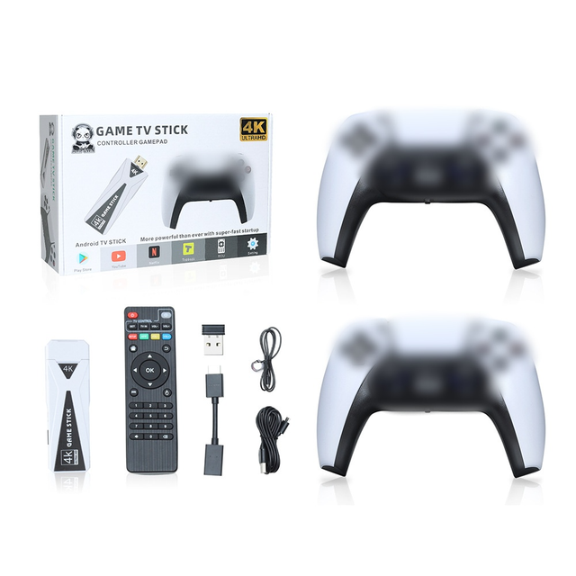 U10 TV Game Stick 64G Built-in 10,000 Games Wireless 2.4GHz TF Card Expansion 128GB Wireless Controller Supporting Multiple