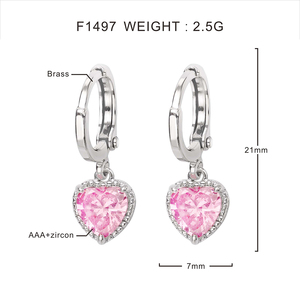 Xưởng Trang Sức Foxi Bán Buôn Bộ Trang Sức Thời Trang Nữ Bộ Vòng Cổ Và Hoa Tai Hình Trái Tim Màu Hồng - Product Image 6