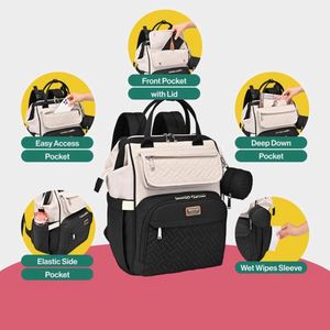 Sac à langer multifonctionnel avec tapis à langer, sangles pour poussette et étui pour sucette, unisexe, échantillon gratuit - Product Image 5