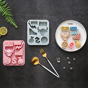 Moule en silicone réutilisable de qualité alimentaire sur le thème du marché boursier, mignon, magnétique, pour chocolat, bonbons et glaçons DIY - Product Image 6