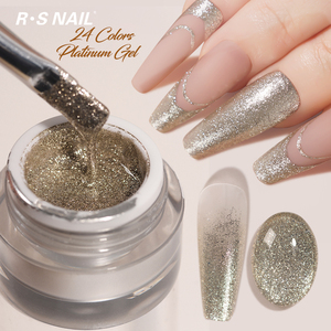 R.S. Nail Super Bright Platinum Gel Polish <span class=keywords><strong>Effet</strong></span> <span class=keywords><strong>Miroir</strong></span> Or <span class=keywords><strong>Rose</strong></span> Argent pour Dessin et Peinture Française Gel Nail Art - Product Image 2