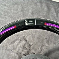 Volant de direction de voiture LED personnalisé pour Audi S6 S7 A4 A5 A6 A7 Q3 Q5 A3 S3 S8 R8 en fibre de carbone, accessoires de voiture en daim
