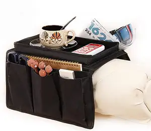 Organisateur de télécommande TV, magazines, antidérapant, pour fauteuil suspendu, canapé, accoudoir, plateau avec organisateur, 5 poches - Product Image 1