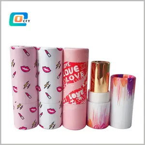 Kartonnen Cilinder Draai Lipsticks Duurzame Verpakking Lipgloss Balsem Container Kraft Cosmetische Deodorant Lippenbalsem Tubes