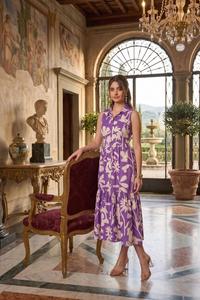 Vestido Bohemio con Estampado Floral para Mujer, Vestido Casual de Verano con Cuello Camisero y Manga Corta, Elegante Atuendo de Moda para Boda - Product Image 2
