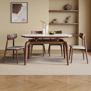 <b>Dining</b> <b>Table</b> And Chair <b>Set</b> 6 Piece <b>Round</b> Marble Top Convertible <b>For</b> <b>Dining</b> Room - Product Image 2