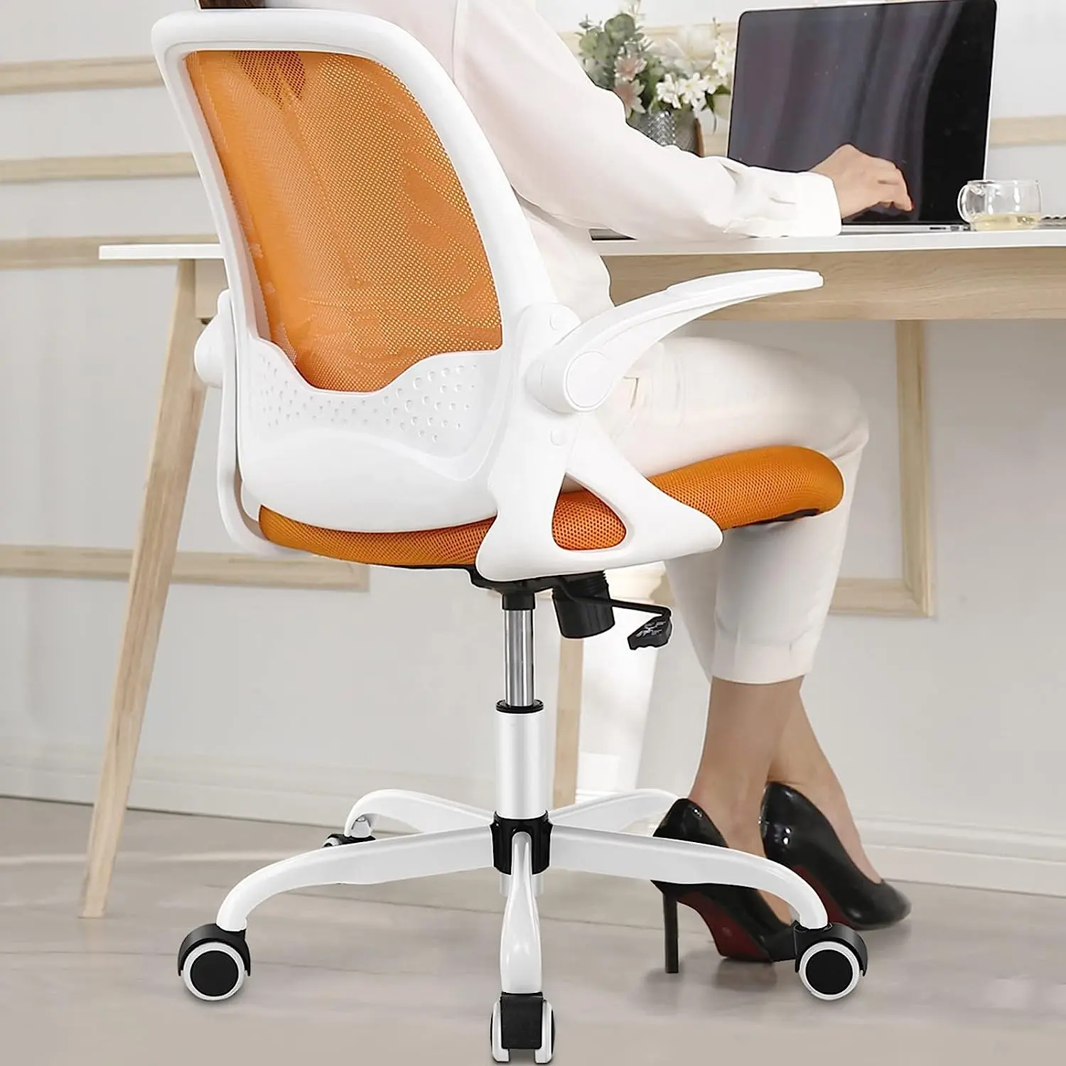 Customized presidential chair mesh orange 2023 Ergonomic Executive sling mesh chair floating mesh seat chair for office