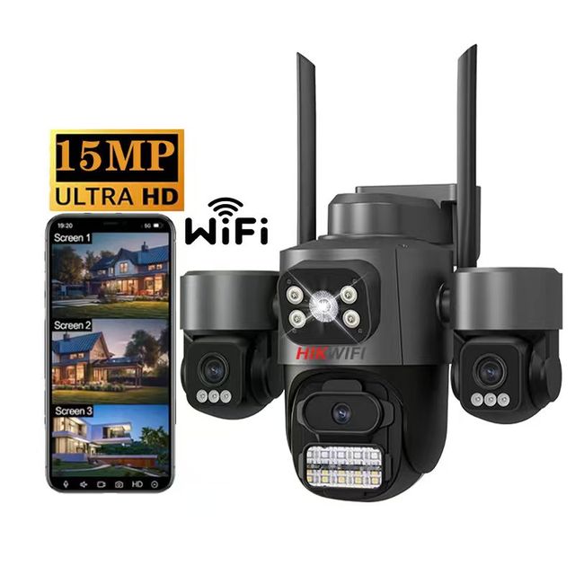 15MP Dome CCTV Camera 4K Full Color Night Vision AI Human Tracking PTZ WiFi IP66 Waterproof Outdoor Security System