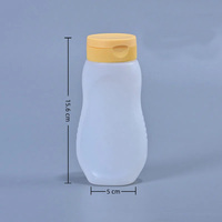 Bouteilles à presser en plastique recyclable de qualité alimentaire pour sauce au miel, 330 ml, 500 g, bouteilles à presser pour condiments avec bouchon rouge pour le ketchup