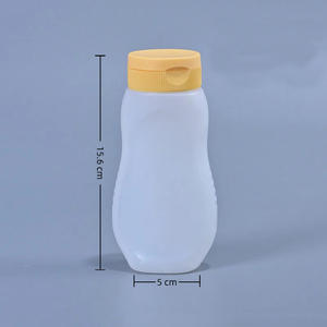 Bouteilles à presser en plastique recyclable de qualité alimentaire pour sauce au miel, 330 ml, 500 g, bouteilles à presser pour condiments avec bouchon rouge pour le ketchup - Product Image 5