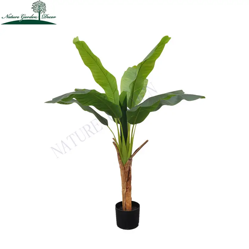 Schoonheid Tropische Reiziger Palm Kunstmatige Boom Met Schors Indoor Nep Bananenweefselkweek Planten