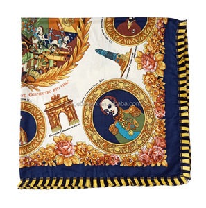 Chine usine nouvelle <span class=keywords><strong>robe</strong></span> 110*110cm wrap tippet <span class=keywords><strong>etole</strong></span> echarpe personnes impression femmes polyester coton carré russe écharpes châles - Product Image 2