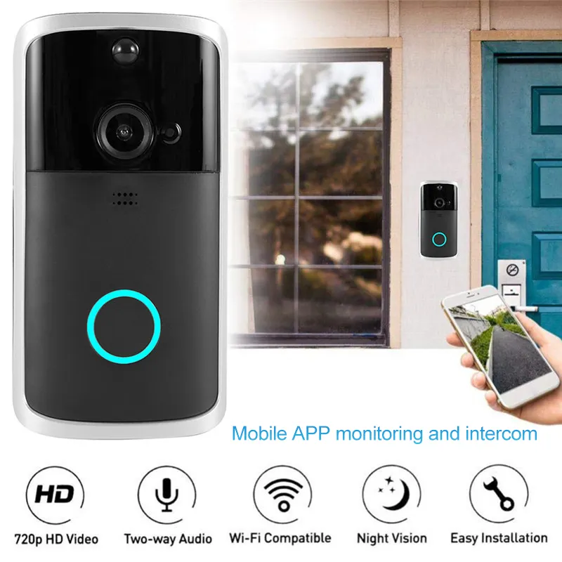 מכירה לוהטת חדש Wifi טבעת פעמון מצלמה Tuya חכם App מרחוק אלחוטי דלת בל Wifi וידאו פעמון עם פעמון סוללה