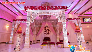 Mandap กระจกที่ไม่ซ้ำกันสำหรับงานแต่งงานเอเชียร่วมสมัยชุดรูปแบบกระจก Mandap กระจกกลม Mandap สำหรับงานแต่งงานของชาวฮินดูที่งดงาม - Product Image 3