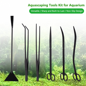 Kit de Herramientas para Plantas de Acuario Ecológicas de Acero Inoxidable, Kit de Bonsái, Pinzas, Tijeras, Espátula, Raspadores de <span class=keywords><strong>Algas</strong></span>, Bolsas de Limpieza - Product Image 1