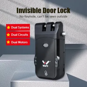 WAFU WF-X26 Cerraduras Inteligentes Tuya Con,กลอนประตูไร้สายควบคุมด้วยรีโมทควบคุมแบบไม่ใช้กุญแจเพื่อความปลอดภัยของบ้าน
