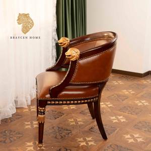 Divano in pelle americana sedia <span class=keywords><strong>classica</strong></span> moderna sedia in legno per casa e ufficio poltrone <span class=keywords><strong>da</strong></span> pranzo <span class=keywords><strong>camera</strong></span> <span class=keywords><strong>da</strong></span> letto Hotel o Villa mobili - Product Image 5