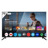 Televisor LED HDR Inteligente Ultra Delgado con Sistema Android WebOS, Google TV, Control Remoto por Voz Vidaa, WiFi, Múltiples Puertos USB, Color Negro
