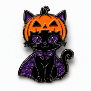Black Cat Enamel Pin Wholesale Halloween <strong>Jack</strong> O Lantern Sugar Ghost Coffin Brooch Pin Badge Custom Metal Lapel Pin - Product Image 1