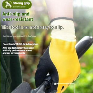 Guantes de seguridad de nitrilo antideslizantes impermeables cómodos de talla XL, equipo de protección de jardinería certificado, algodón, nailon, poliéster - Product Image 5