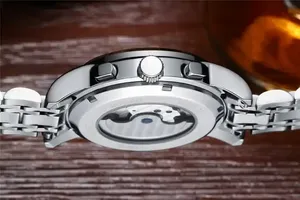 GUANQIN GJ16031 Montre Homme en Acier Inoxydable Étanche Creuse Automatique Mécanique Machine de Luxe Horloge Étanche - Product Image 4