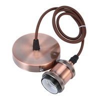 Jeu de cordons E26 E27, lampe suspendue vintage en aluminium, noir, chrome, couleur or, douille de lampe, support de base