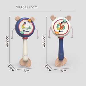 Sonajero grande para bebé, juguete para masticar, tambor de mano, tambor ondulado, juguete educativo, bebé de 1 año - Product Image 3